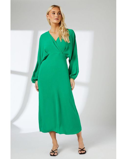 PRINCIPLES Green Batwing Sleeve Midi Dress