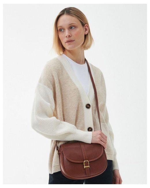Barbour Natural Laire Medium Leather Saddle Bag