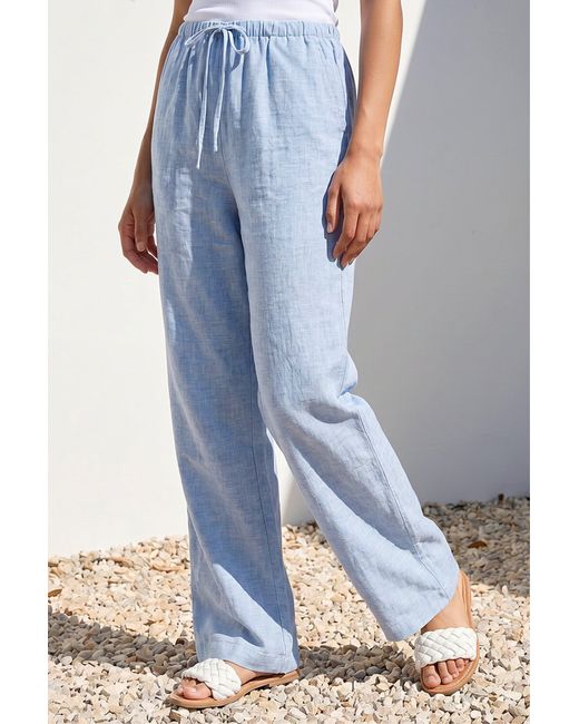 Roman Blue Petite Wide Leg Trouser