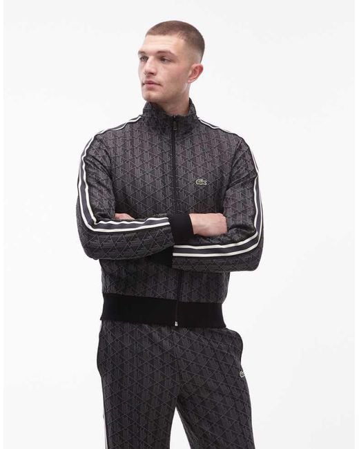 Lacoste Blue Monogram Co-Ord Track Jacket for men