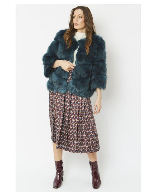 Jayley Blue Luxury Multi Faux Fur Jacket