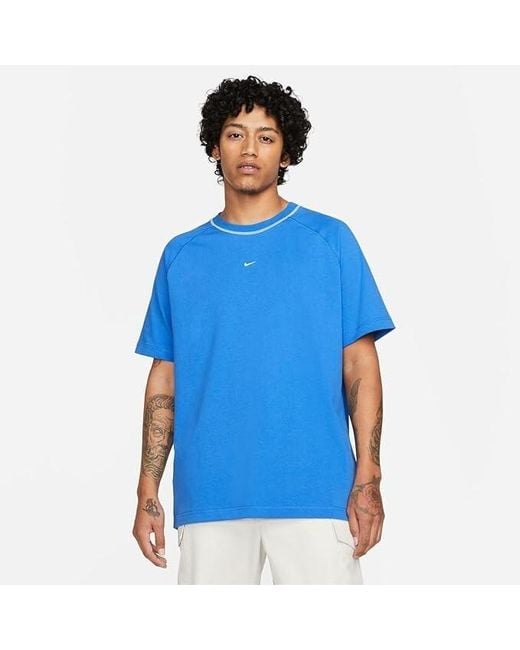 Nike Blue Strike 22 Cotton Heavy Weight T Shirt Loose Fit Dh9361 for men