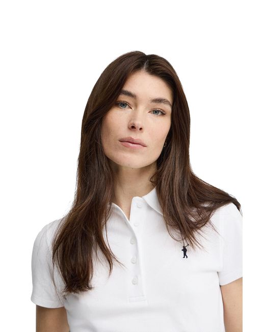 POLO CLUB White Short Sleeve Slim Fit Shirt Polo-Shirt-S-S7