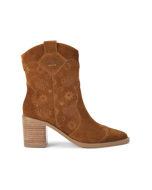 Kurt Geiger Brown Suede Kgl Western Ankle Boots