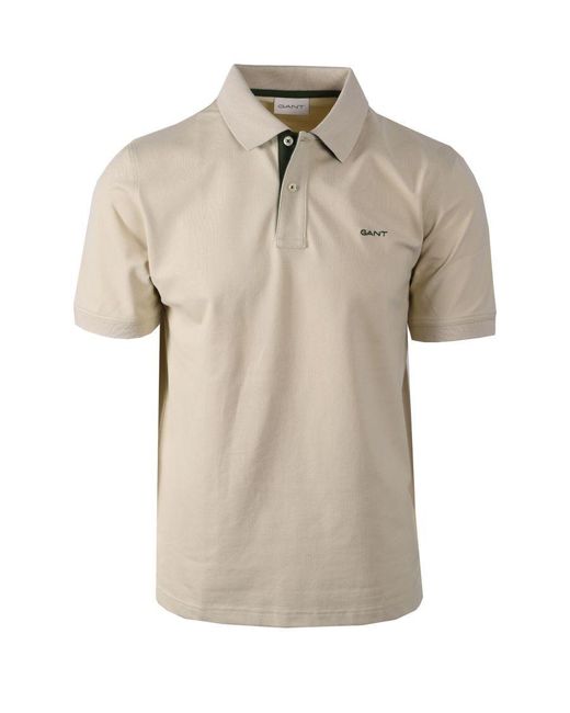 Gant Natural Contrast Collar Ss Polo Shirt Silky for men