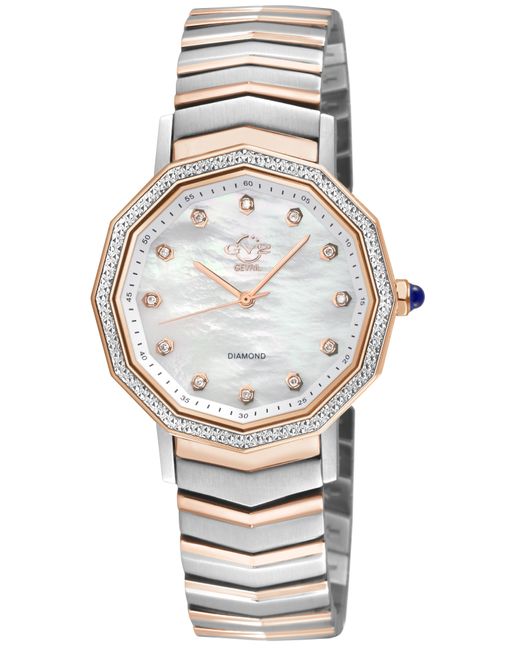 Gv2 Gray Spello Ii Ip Rose Case, Mop Dial, Two Toned Ss Iprg Bracelet Watch