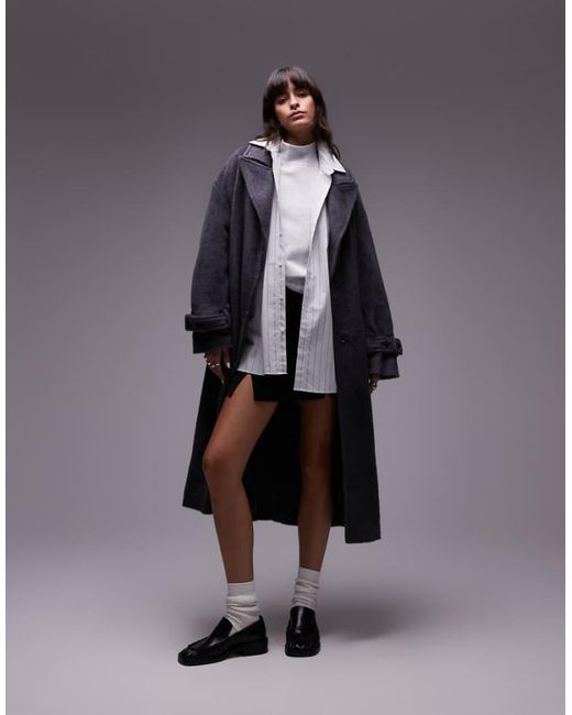 TOPSHOP Gray Chuck On Coat