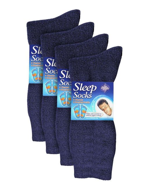 Sock Snob Blue 8 Pack Thermal Sleep Socks for men