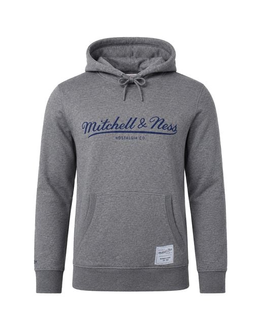 Mitchell & Ness Gray Classic Fleece Hoodie for men