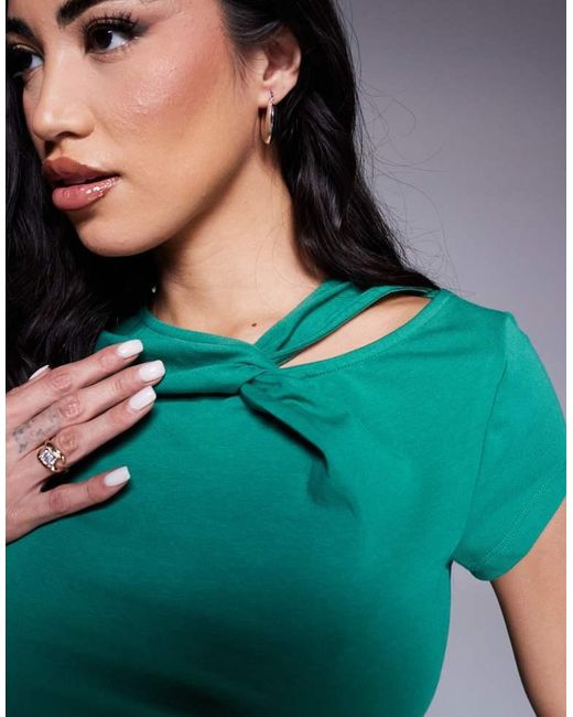 ASOS Blue Short Sleeve T-Shirt With Twist Detail