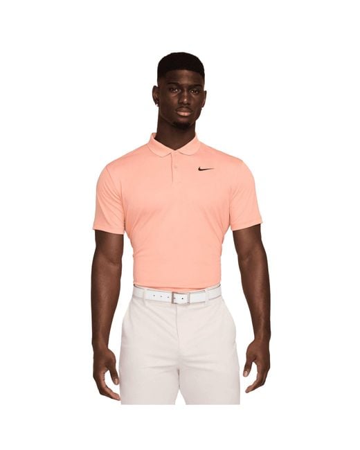Nike Pink Victory Solid Polo Shirt (Apricot Agate/ for men