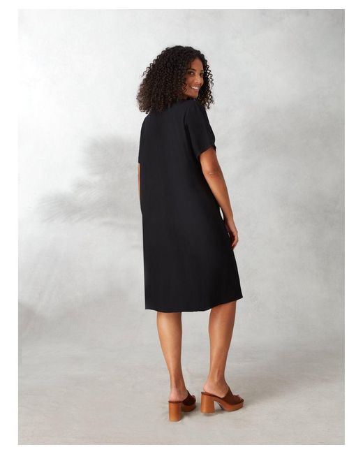 Live Unlimited Black Button Through Swing Shirt Dress