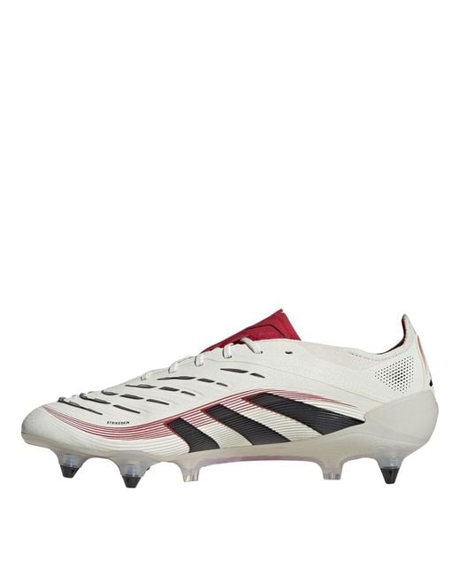 Adidas Gray Predator Elite Soft Ground Low Top Sneakers for men