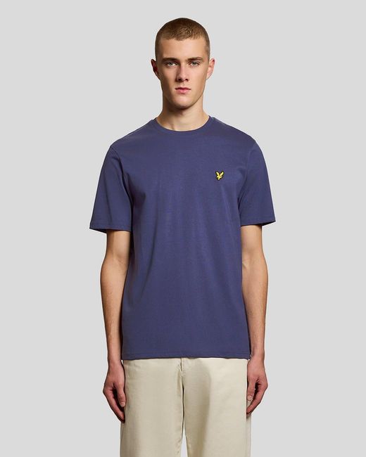 Lyle & Scott Blue Cotton Crew Neck T-Shirt for men
