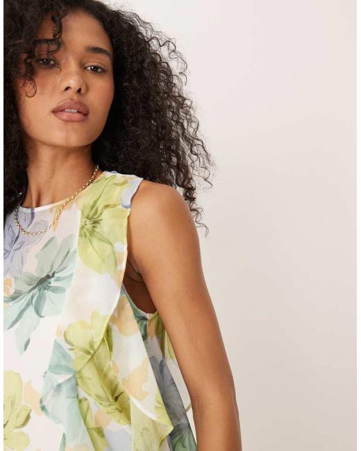 ASOS Multicolor Race Ruffle Shift Mini Dress