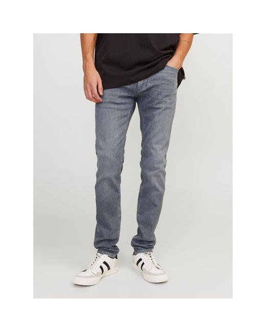 Jack & Jones Gray And Liamevan Slim Fit Five Pocket Jeans for men