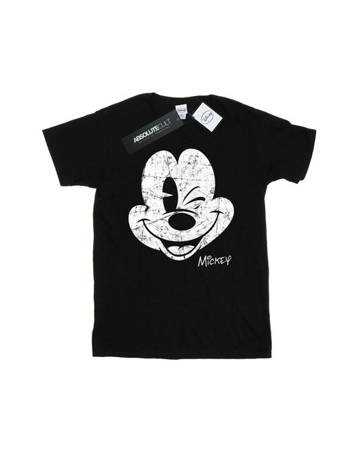 Disney Mickey Mouse Distressed Face T Shirt Material Cotton in Black for Men Lyst UK