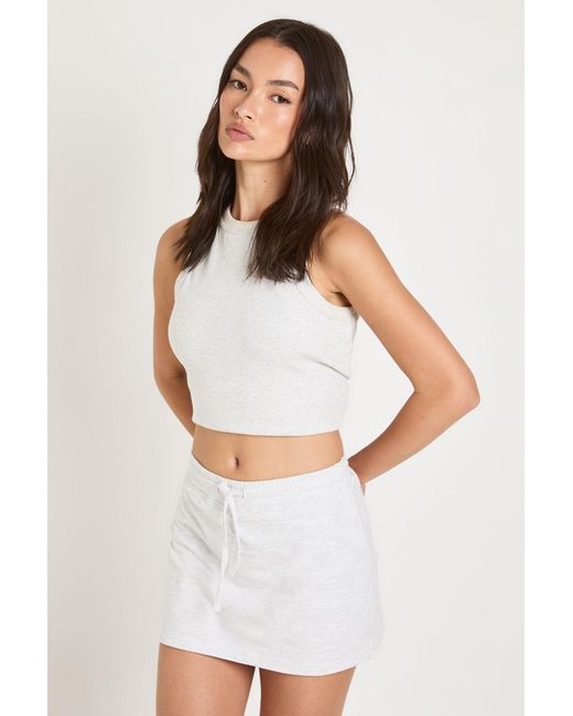Boohoo White Adjustable Waist Skort