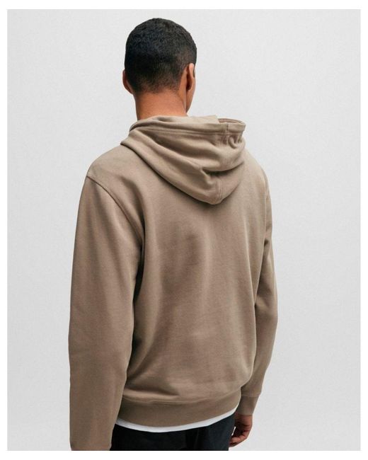 Boss Brown Boss Wetalk Pullover Hoodie With Logo Patch for men