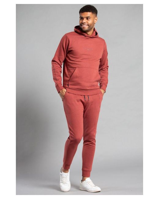 Tokyo Laundry Red Cotton Blend Staple Drawstring Joggers for men