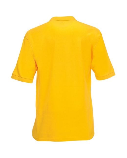 Fruit Of The Loom Yellow Premium Short Sleeve Polo Shirt for men