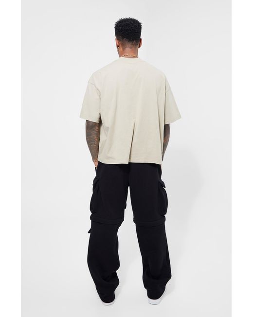 BoohooMAN White Basic Oversized Boxy Extended Neck T-Shirt for men