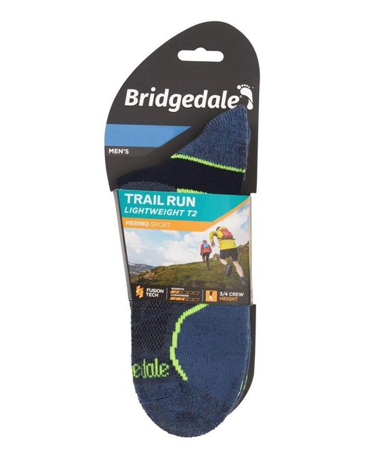 Bridgedale Blue Running Lightweight Merino Wool Socks for men
