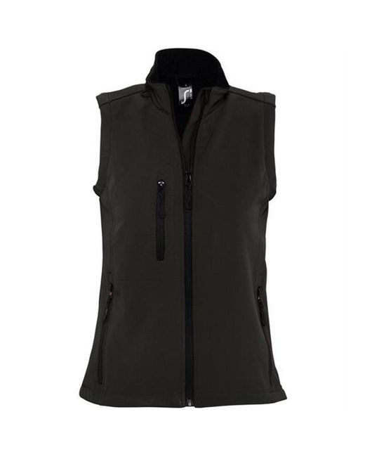 Sol's Black Ladies Rallye Soft Shell Bodywarmer Jacket