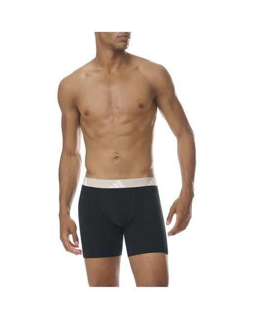 Adidas Black Active Flex Cotton Boxer Brief (3Pk) for men