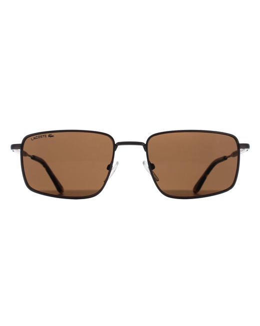 Lacoste Brown Rectangle Matte Light Gunmetal L277S