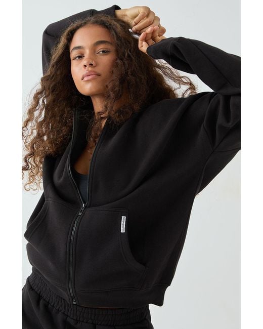 DSGN Studio Black Oversized Zip Through Hoodie