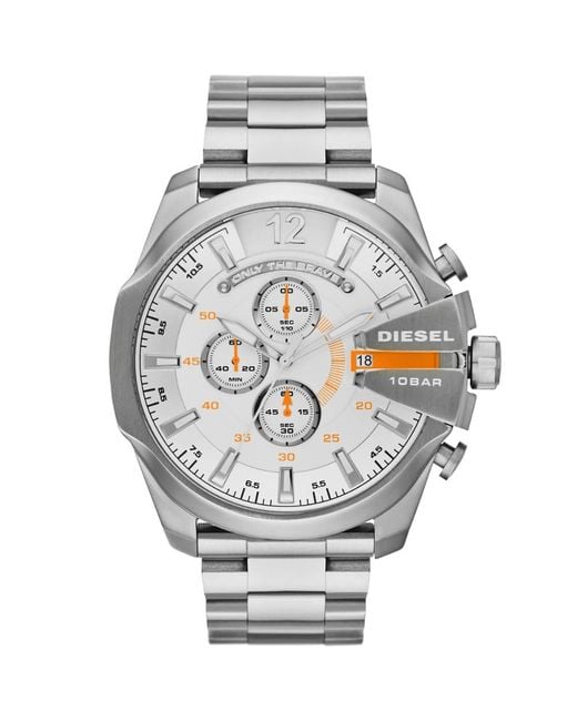 DIESEL Metallic Mega Chief Dz4328 Chronograph 51Mm Stainless Steel Watch for men