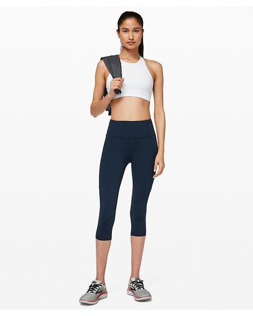 lululemon athletica Blue True Fast And Free Hr Nulux Crop 19" Legging