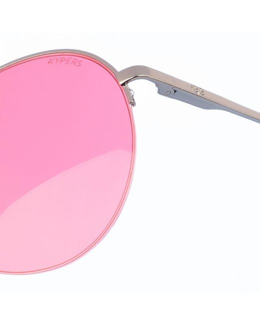 Kypers Pink Maxy Oval-Shaped Metal Sunglasses