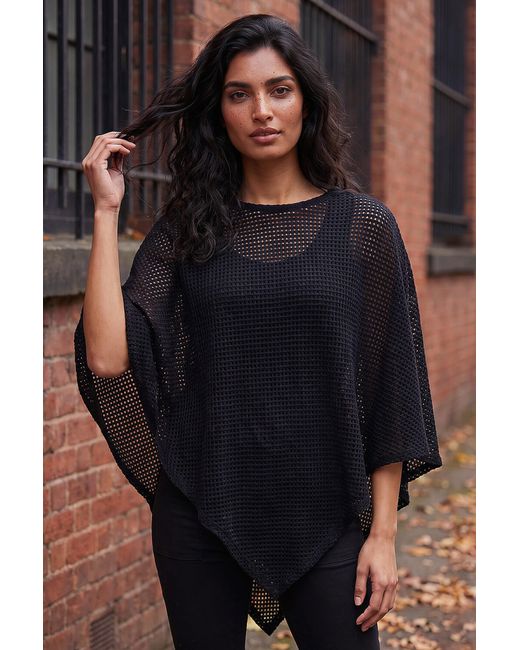 Roman Black Textured Cape Top