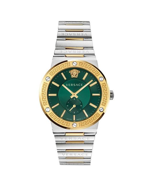 Versace Metallic Vevi00420 Watch Greca Two-Tone Dial for men