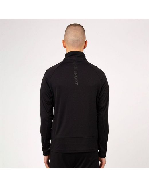 Luke 1977 Black Overhead Zip Funnel Neck Sweatshirt for men