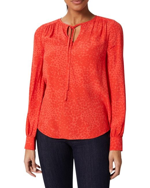 Hobbs Red Alison Blouse
