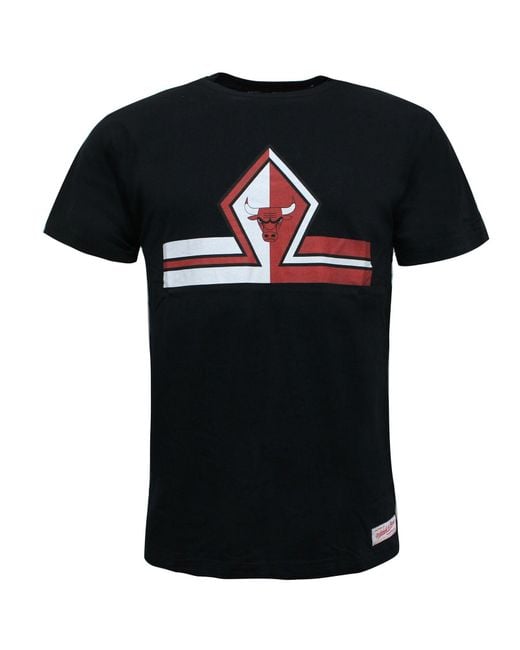 Mitchell & Ness Black Short Split Trad Chicago Bulls T-Shirt for men