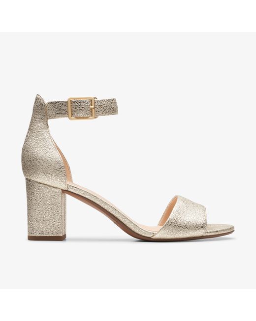 Clarks Metallic Deva Mae Champagne Sandals