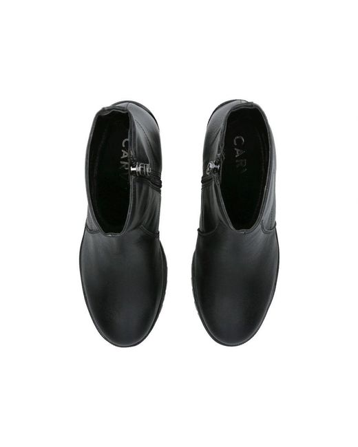 Carvela Kurt Geiger Black Secure Chunky-sole Heeled Leather Ankle Boots