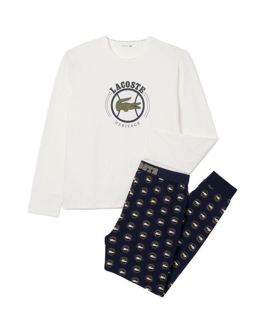 Lacoste Blue Pyjama Set Lounge Wear for men