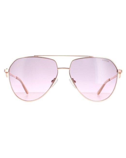 Guess Pink Aviator Shiny Rose Bordeaux Gradient Gf6140 Metal (Archived)