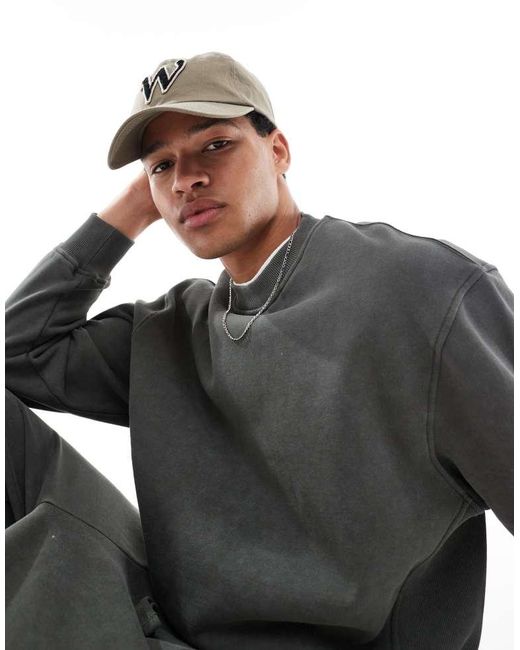 ASOS Gray Co-Ord Boxy Relaxed Sweatshirt for men