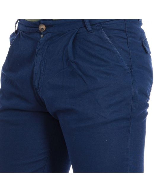 La Martina Blue Bermuda Shorts With Straight Cut Hem Tmb004-Tl121 for men