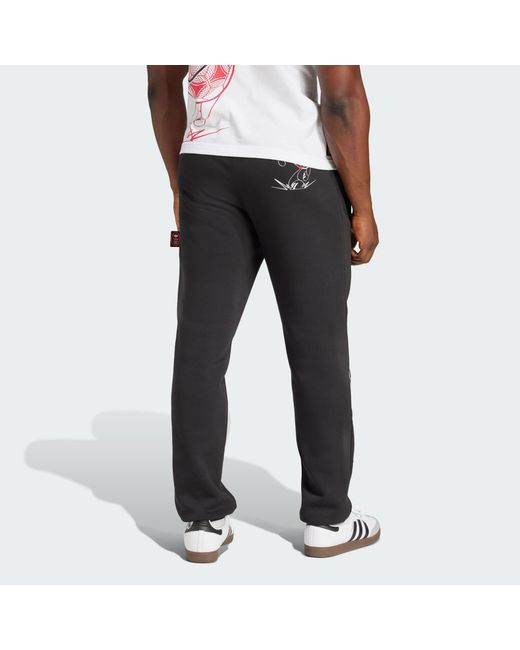 Adidas Originals Black Ajax Amsterdam Graphic Pants for men