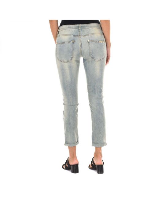 Met Blue Long Denim Pants Worn Effect Made Of Elastic Fabric 10Dbf0318