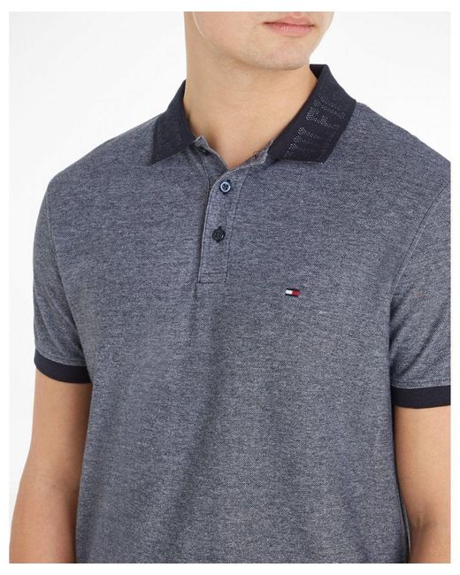 Tommy Hilfiger Gray Monotype Two Tone Regular Fit Polo for men