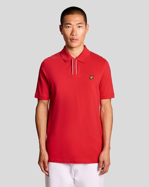 Lyle & Scott Red Placket Tipped Polo Shirt for men