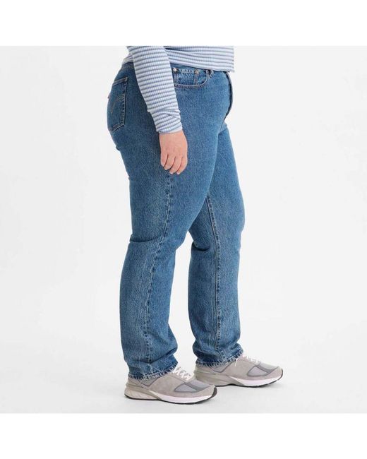 Levi's Dames Plus 501 Original Fit Jeans In Denim in het Blue